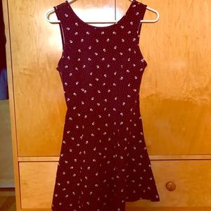 F21 Burgundy Skater Dress